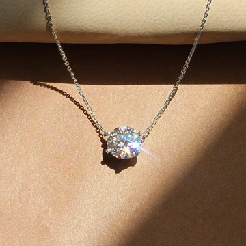 Collier Pendentif Zircon Rond – Élégance
