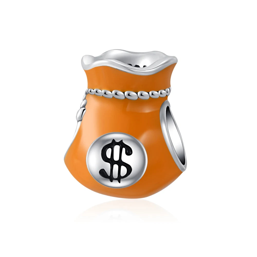 Charm Avion & Passeport en Zircon Rose – Argent 925