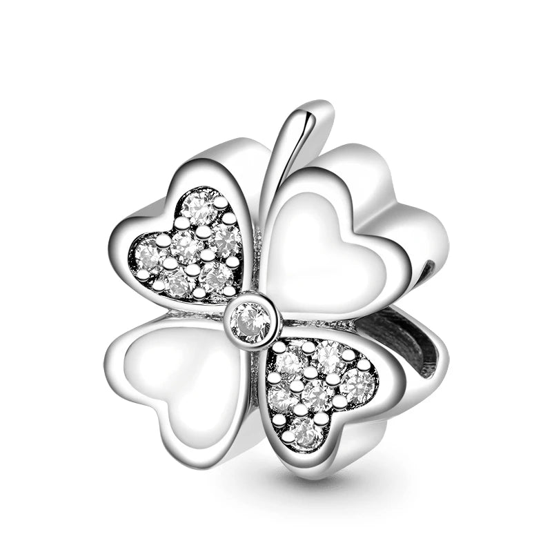 Charm Avion & Passeport en Zircon Rose – Argent 925