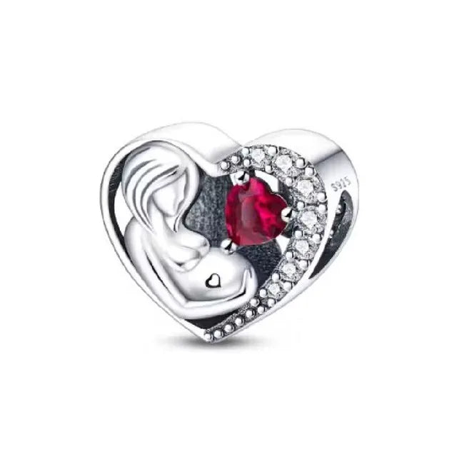 Charm Avion & Passeport en Zircon Rose – Argent 925